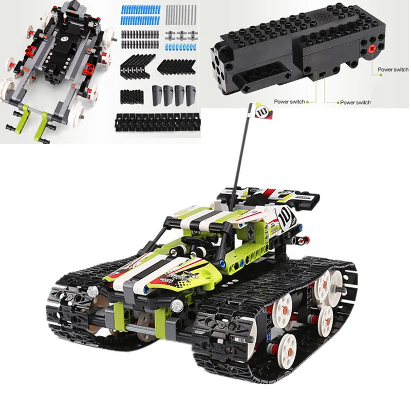 

Legoing Technic Remote Control Car Tracked Racer Bricks Compatible With Building Blocks Electric RC kid Toys Boys Birthday Gifts