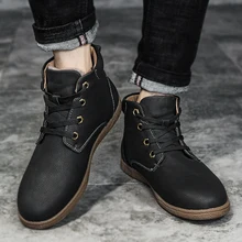 Мужские зимние ботинки из искусственной кожи; водонепроницаемые Плюшевые Зимние ботиночки; высококачественные повседневные кроссовки; Мужская обувь для взрослых размера плюс 12