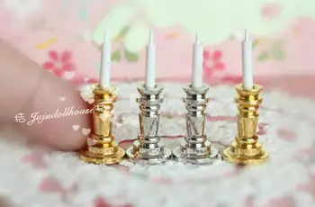 

MINI doll house Siwan two metal candlestick set 2 color options