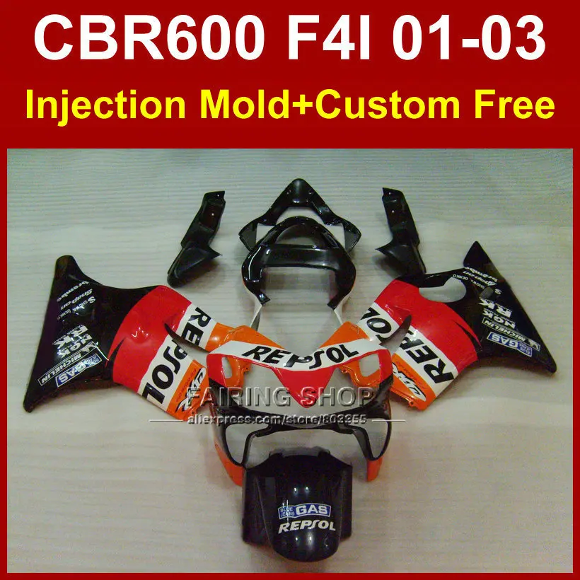 REPSOL fairings kit CBR600 F4I for HONDA 2001 2002 2003 CBR 600 f4i 01 02 03  fairing set cbr600 f4i 01 02 03