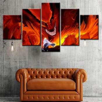 

5 Pieces Animation Poster Wall Art Canvas Painting Wall Pictures for Living Room Decor Mural Nordic Decoration Art Print