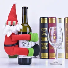 Нетканый мягкий Рождественский для вечеринки; винный цвет бутылки с винным набором Снеговик Санта Клаус