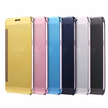 Case For Xiaomi Redmi Note 4 Cover Smart Flip Window view Electroplating Mirror Smooth Ultra Thin Hard Case For Redmi Note 4