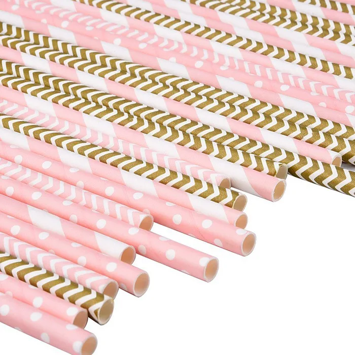 

drinking paper straws dot wave strip option for Birthday Wedding Party Decoration gift craft DIY favor Wh