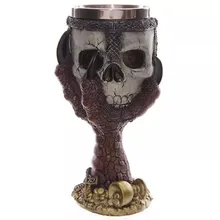 1 stücke Freies verschiffen Dragon Claw Krieger Schädel Gothic Flamme Becher/Wirbelsäule Chalice Pagan Samhein Halloween Ornament