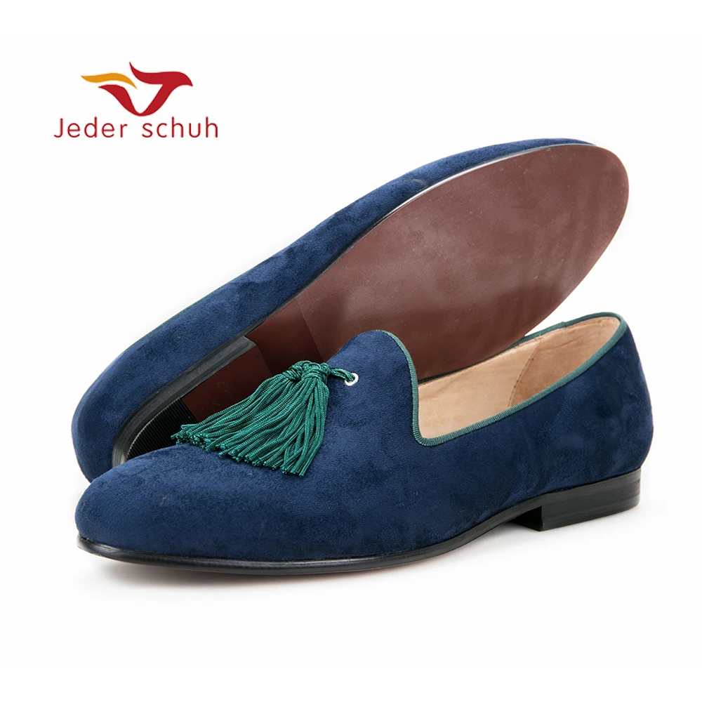 

Jeder Schuh Men loafers Handmade shoes and exquisite sandals men fringe party simple style velvet Slipper