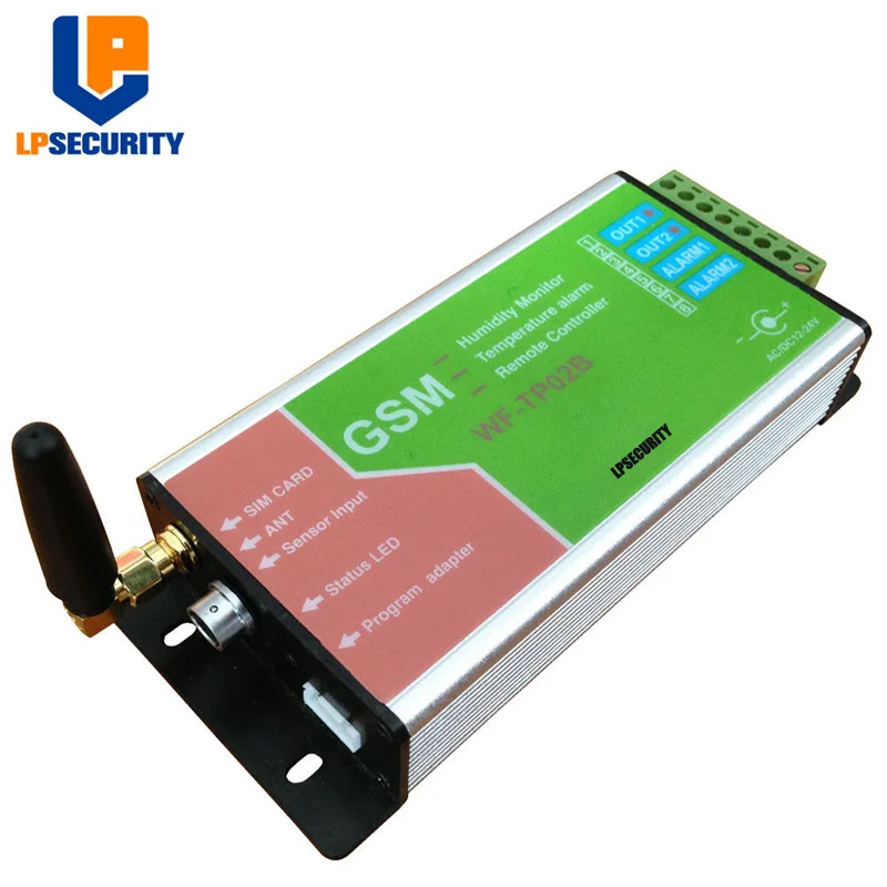 LPSECURITY GSM мониторинг температуры, SMS сигнал тревоги, Email журнал данных отчет два релейных выхода и два входных порта