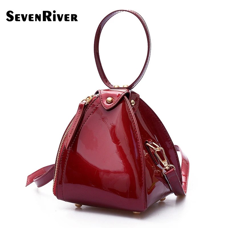 

Fashion Girl It B Triangle Shape Clutch Women Evening Bag Patent Leather Wristlet Purses Small Handbags