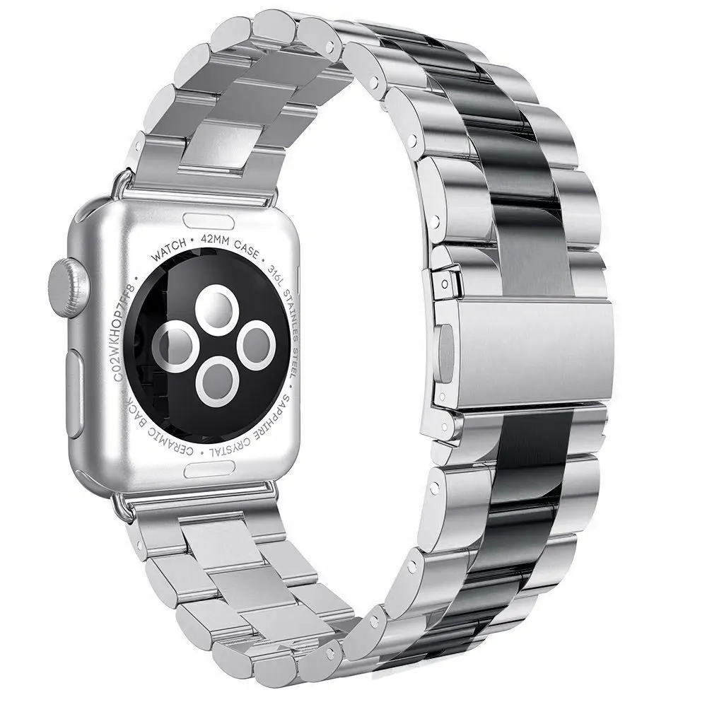Ремешок из нержавеющей стали для Apple watch band 44 мм 38 браслет iwatch 42 40 звеньевой