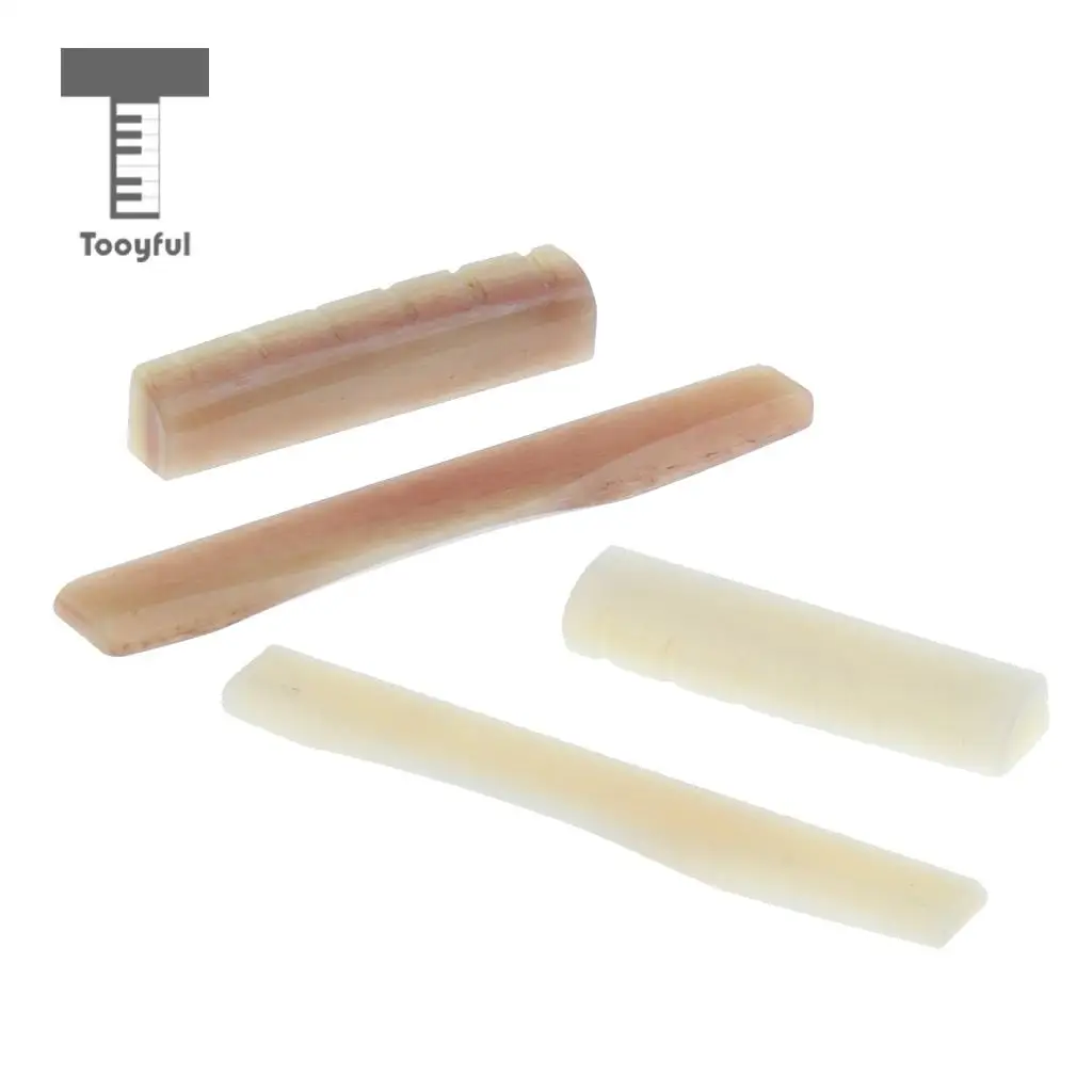 2pcs Acoustic Guitar Bridge Saddle Nut Guitar Replacement Parts Camel Bone
