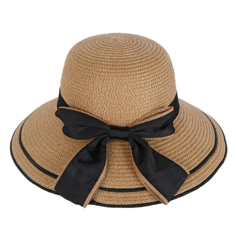 Пляжная шляпа, женские летние шляпы, женская Соломенная пляжная шляпа с большими полями для девушек - Цвет: As shown