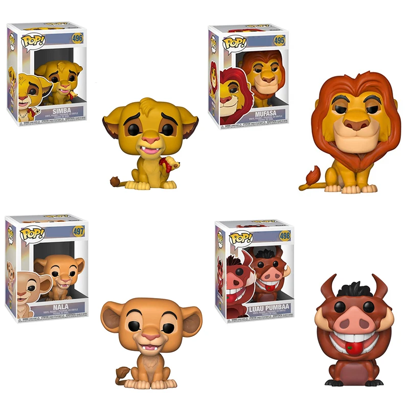 FUNKO POP новое поступление с принтом "Король Лев: Симба Нала" Луо Пумба Mufasa 495 496 497 498 # фигурки модели игрушки для Детский подарок