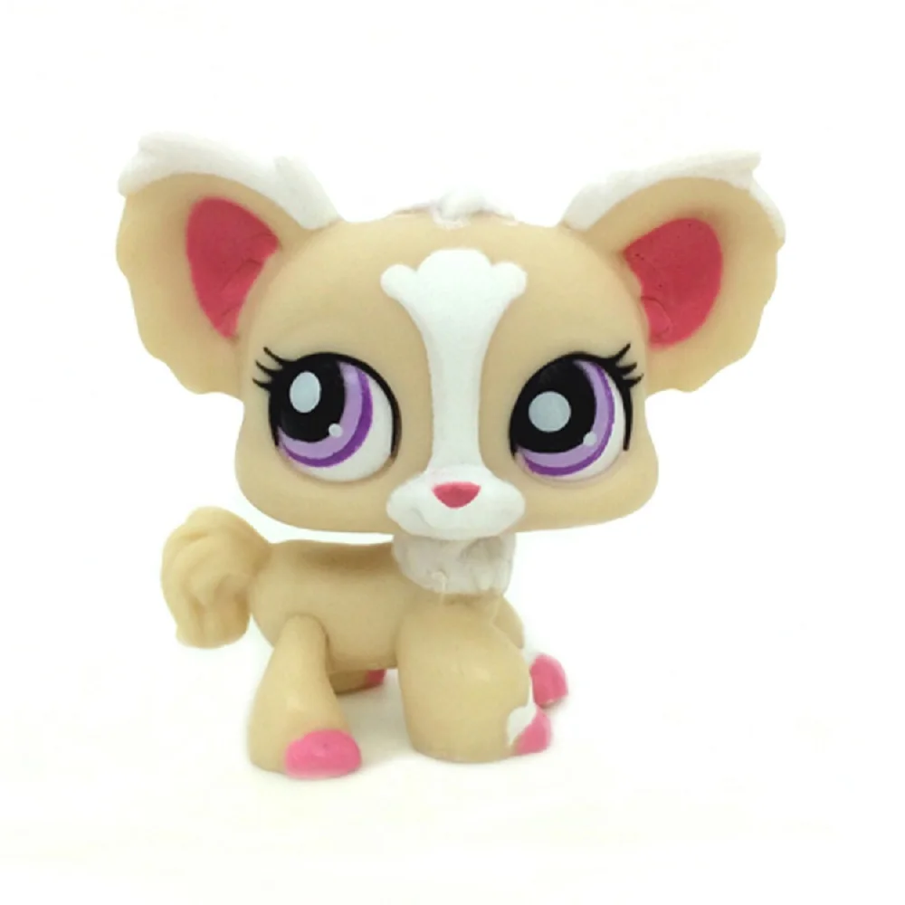 Rare Littlest Pet Shop Tan Cream Dachshund Dog Green Eye Animal LPS Toy ye8862 on Aliexpress