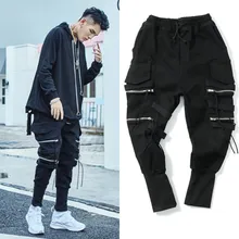 Новые мужские модные стерео комбинезоны с карманами свободные индивидуальные шаровары брюки ноги высокие уличные брюки с резинками на щиколотках костюмы для хип-хопа