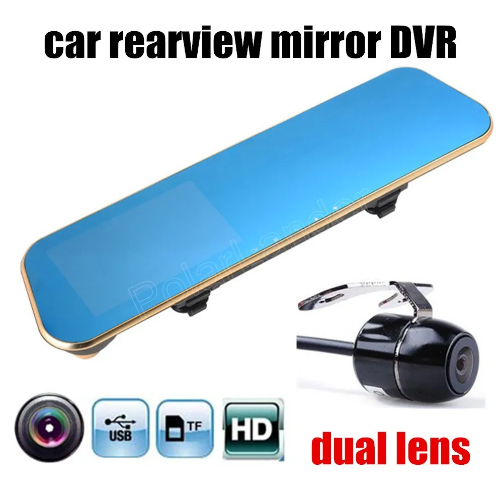 HD car rearview mirror DVR include rear Camera 4.3 Inch TFT LCD Screen Car Rearview Mirror night