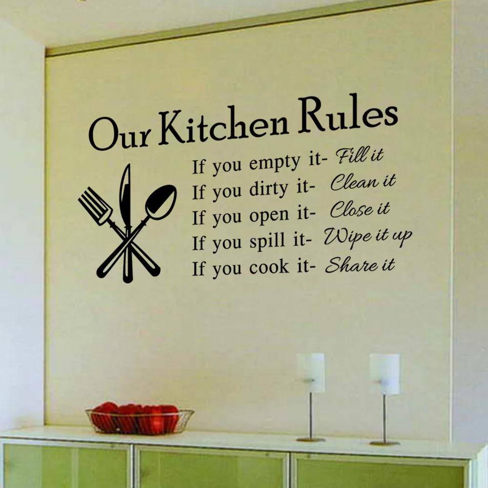 T433 Fashion Text Quotations Kitchen Wall Stickers Living Room Undefined
