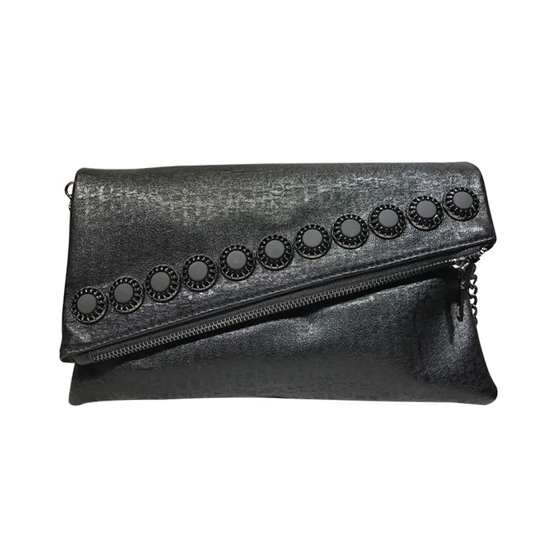 

2018 New Fashion Women Design Brand Rivet High-capacity Envelope Crossbody Handbag Ladies Shoulder Clutch Evening Bags For Party