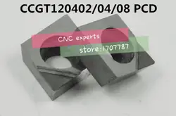 Бесплатная Доставка 2 шт. ccgt120402/ccgt120404/ccgt120408 PCD Подставки, CNC PCD алмазов вставка для Токарные станки Инструменты Подставки для SCLCR