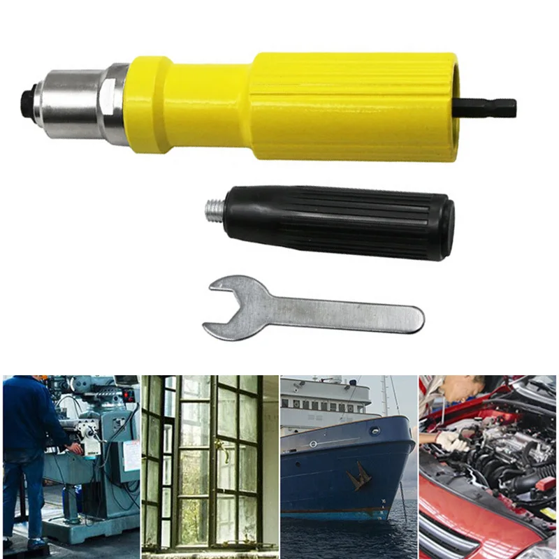 

Electric Rivet Nut Machine Cordless Riveting Drill Adapter Tools for 3.2-4.8mm Riveter ALI88