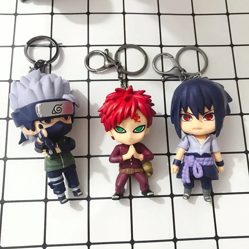 

20193D Anime Figure Pokemon Go Keychain PVC Cartoon Pocket Monsters Pikachu Naruto Pendant Key Chain Key Ring Kids Key Ring