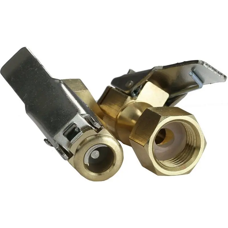 

2 Pcs Opened Type Flow Straight Lock-On Air Chuck with Clip for Tire Inflator SMN88