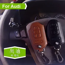 Высокое качество натуральная кожа дистанционного смарт брелок чехол держатель для Audi серии