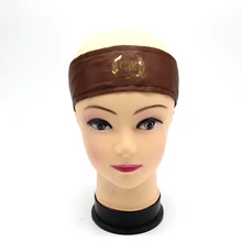 Шарф для волос с золотым логотипом, повязка на голову, атласная шелковая повязка на голову, аксессуары для волос