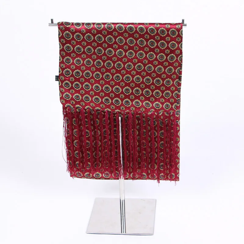 Couverture Men Silk luxury brand Scarves Fashion Accessories Autumn Winter Male Silk Long Scarf Cravat bandana Tassel Scarf