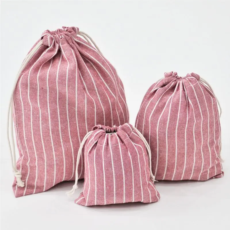 

1PC Christmas Candy Party Bag Cotton Linen Drawstring Tea Gift Portable Bags Makeup Bag for Travel Drawstring Bags