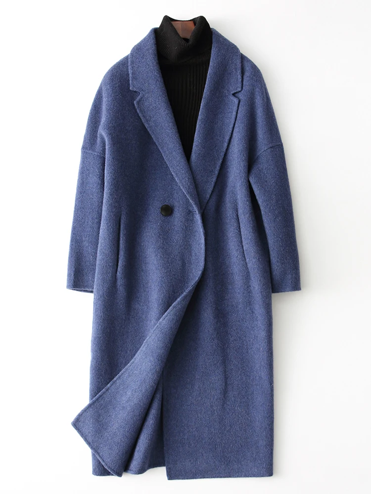 

KMETRAM Wool Coat Women Dames Jassen Winter Double Breasted Slim Coat Women Alpaca Long Casual Coats And Jackets Women MY158