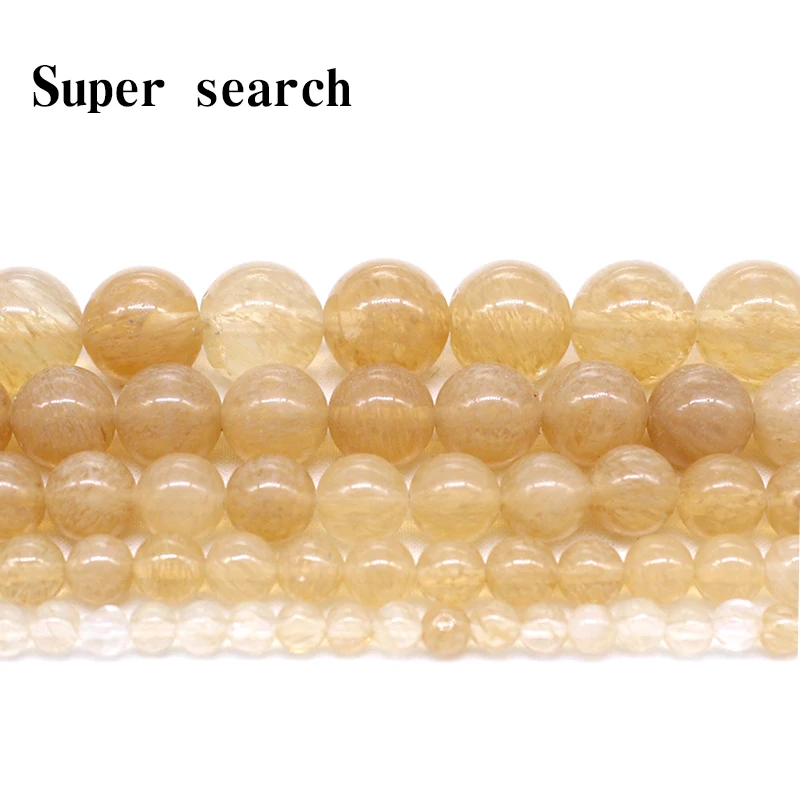 

4/6/8/10/12mmSmooth Natural Tea Quartz Stone Beads DIY Tea Watermelon Loose Round Beads For Jewelry making Wholesale Retail