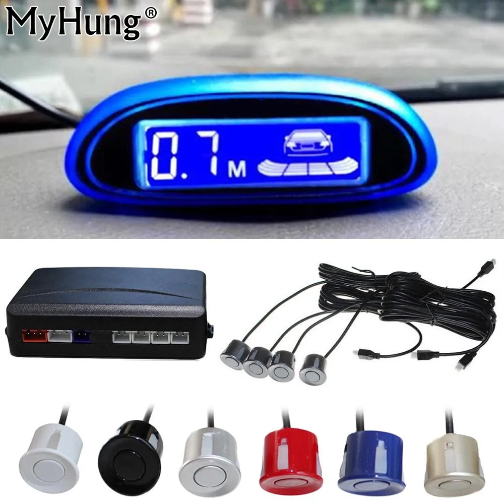 Myhung Parking Sensor Blue Screen Car Parking Assistance 4 Sensors And