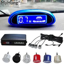 Myhung Sensore di Parcheggio Schermo Blu Auto di Assistenza Al Parcheggio 4 Sensori E Display A Led di Sostegno D’inversione Del Radar Monitor Rivelatore di Sistema