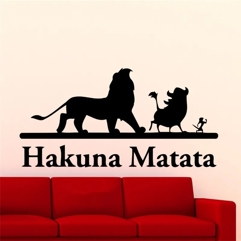 Hakuna Matata Lion King Simba Timon Pumbaa Cartoon Muurstickers