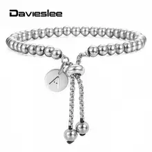 A-Z 26 алфавит большие буквы браслет из нержавеющей стали браслет из бисера регулируемые ювелирные изделия для подарков на день рождения DDB249