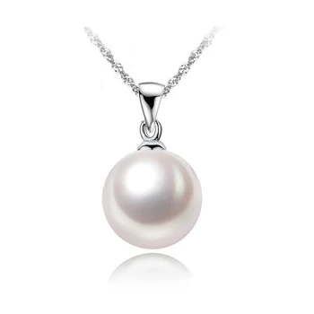 

Nice Accessories 925 Sterling Silver White Pearl Bead Pendant Necklaces Women Engagement Brithday Gifts