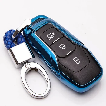 

For Ford Mondeo MK4 TPU Car Key Cover Case For Ford Edge Mustang 2015 Kuga 2.0T Fusion 2015 2016 F-150 Explorer Car Key Holder