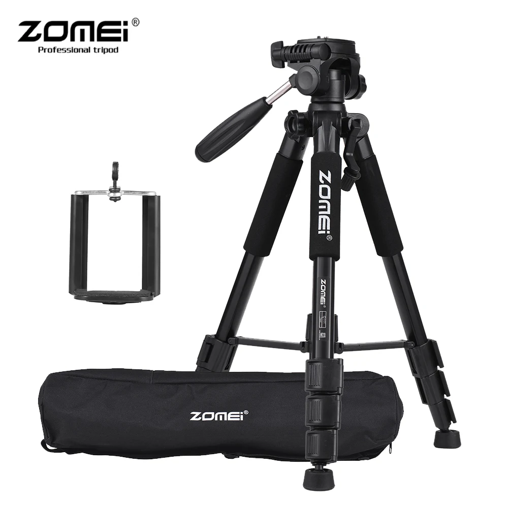 ZOMEI Q100 Q111 Профессиональный портативный дорожный алюминиевый штатив для камеры с панорамной головкой держатель для телефона для SLR DSLR цифровой штатив для камеры