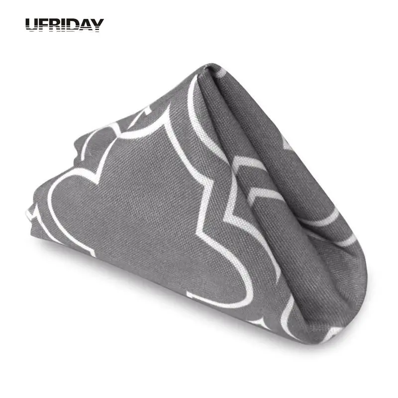 

UFRIDAY Polyester Cloth Napkins Geometric Flora Design Dinner Napkins Tea Towel Placemat Family Table West Restaurant Decoration