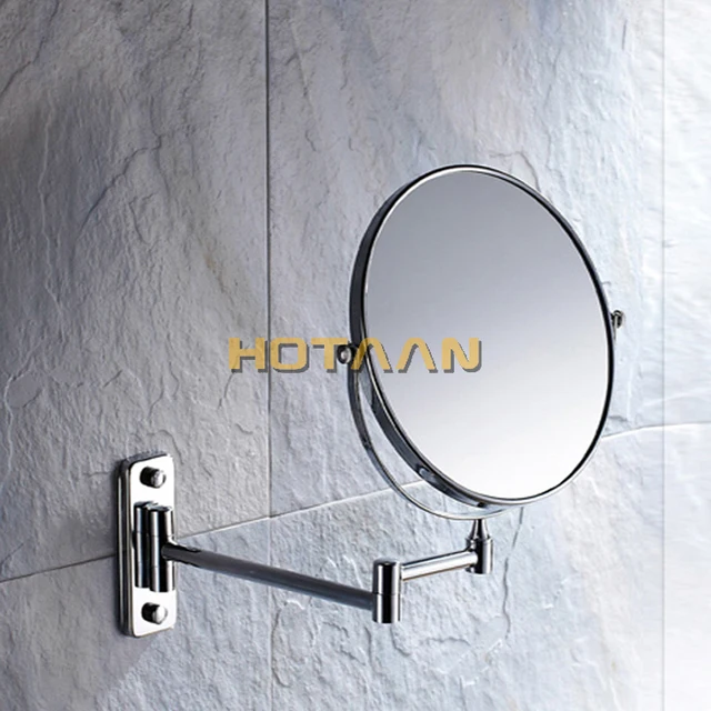 Espejo de baño de afeitado para higiene bucal, accesorio de acero inoxidable montado en la pared, cosmético doble de 8 pulgadas (1:1 y 1:3) - Imagen 2