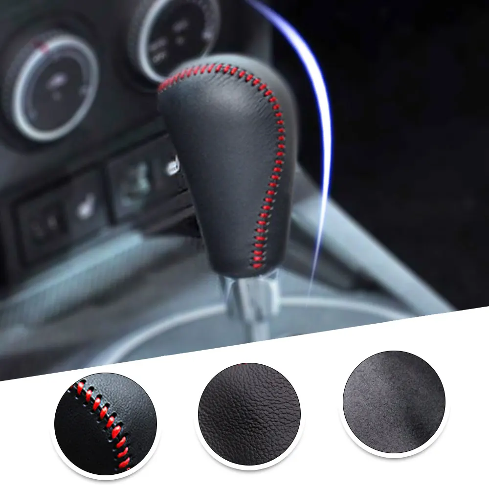 Автомобильный чехол из искусственной кожи для Mazda 6 2009-2012 Mazda 3 2010 Mazda Axela 2010 Чехол для рычага переключения передач рычаг переключения передач - Название цвета: Red