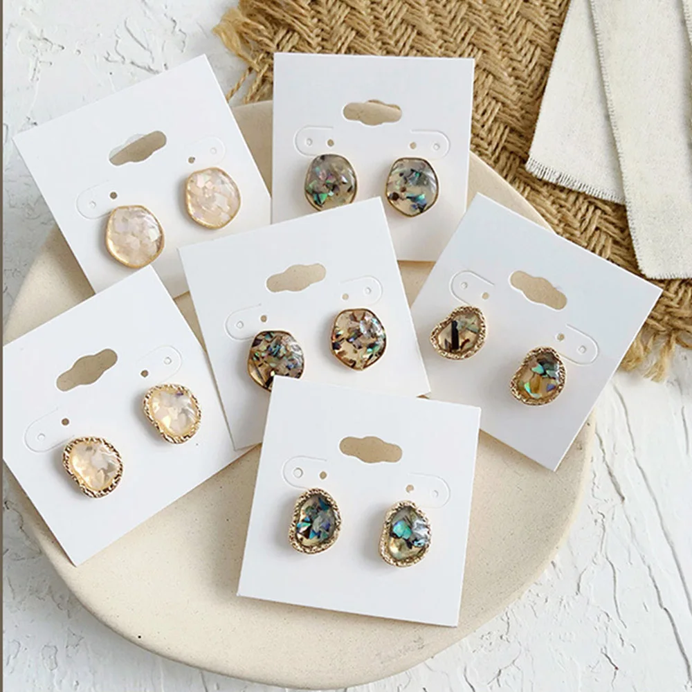 

Chadestinty Gold Color Earrings For Women Geometric Earring Personalized Resin Stud Earrings Female Jewelry Wedding Earings