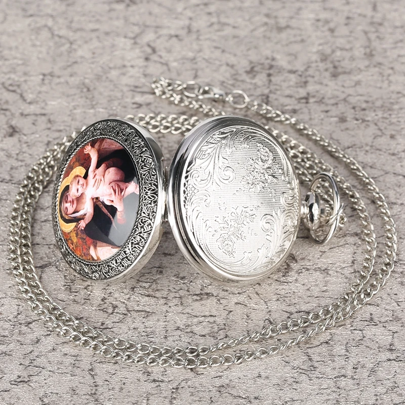 Религиозная девственница Мэри и Иисус кварцевые карманные часы кулон для женщин девушек леди украшения ожерелье цепочка часы подарок для мужчин женщин