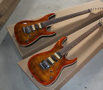 

2019 new + factory + suer MK1 electric guitar 24 frets flame maple top deluxe electric guitar abalone dot inlays sur MK1 guitar