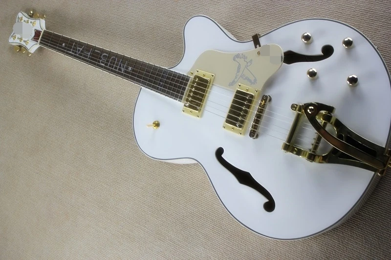 China Factory custom white semi hollow thick body double f holes
