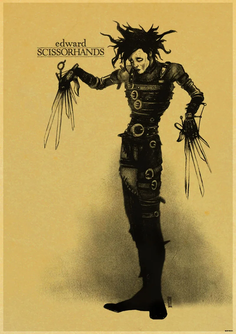 P028 Классический фильм Эдварда Scissorhands ретро постер ВИНТАЖНЫЙ ПЛАКАТ настенный Декор для дома бар кафе украшение квартиры - Цвет: P028