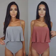 Hot Women One Piece Monokini Solid Swimwear Bathing Suit Beach Ruffles Bikini Push Up Padded Ladies Summer Beachwear Swimsuit new sexy luxury lady one piece beach swimsuit swimwear bathing monokini push up padded beachwear summer