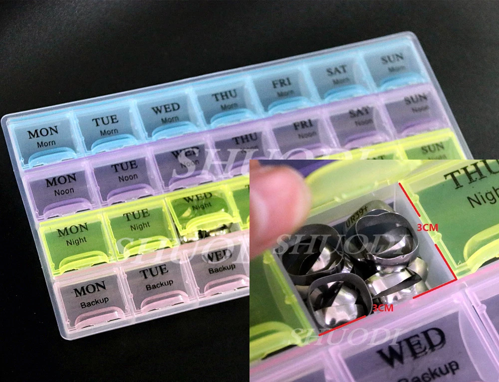 

28 Slots Small Container Individual caps for Dental Orthodontic Brackets/Buccal tubes/Bands Medical Material Parts Case Box