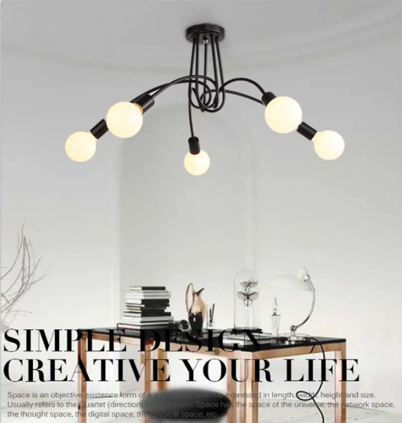 

Nordic wrought iron study ceiling lamp modern personality creative lighting simple restaurant lamp bedroom room ceiling light
