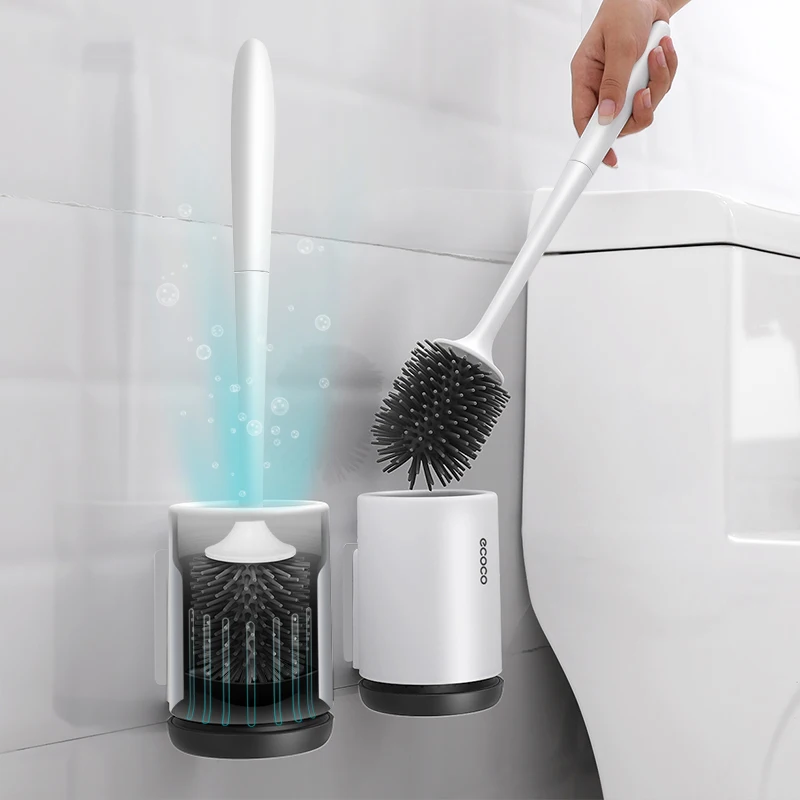 Toilet Brush Holder Set Silicone Toilet Bowl Brush Wall mounted or